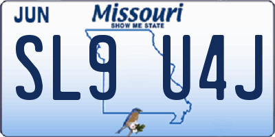 MO license plate SL9U4J