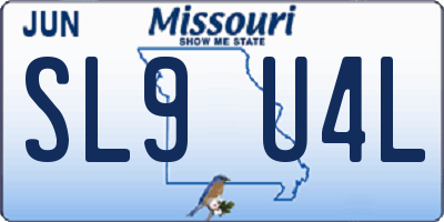 MO license plate SL9U4L
