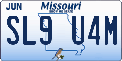 MO license plate SL9U4M