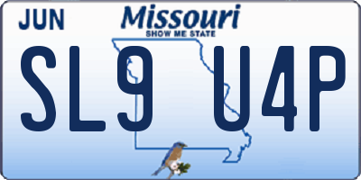 MO license plate SL9U4P