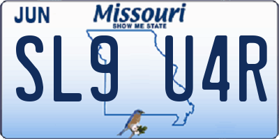 MO license plate SL9U4R