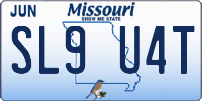 MO license plate SL9U4T