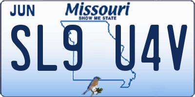 MO license plate SL9U4V