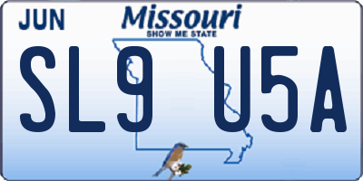 MO license plate SL9U5A