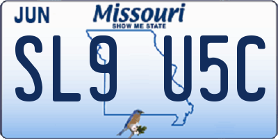 MO license plate SL9U5C