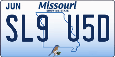 MO license plate SL9U5D
