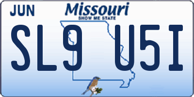 MO license plate SL9U5I