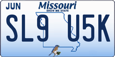 MO license plate SL9U5K