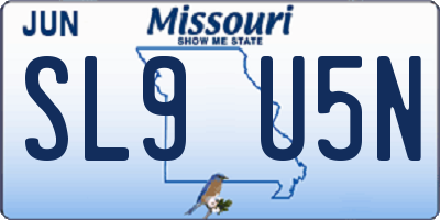 MO license plate SL9U5N