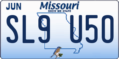 MO license plate SL9U5O