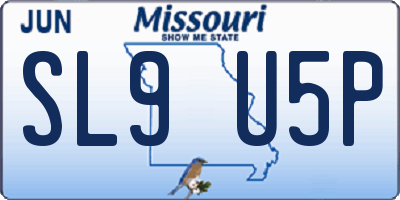 MO license plate SL9U5P