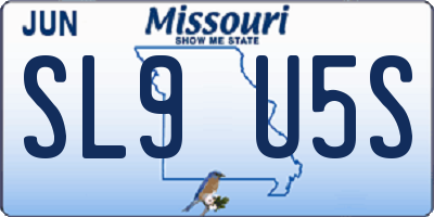MO license plate SL9U5S