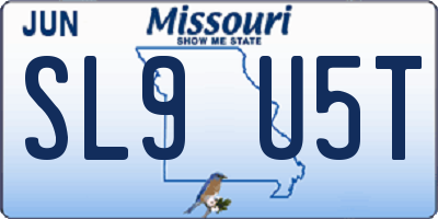 MO license plate SL9U5T