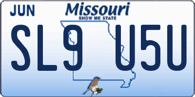 MO license plate SL9U5U