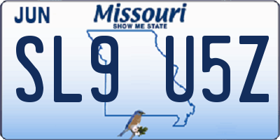 MO license plate SL9U5Z