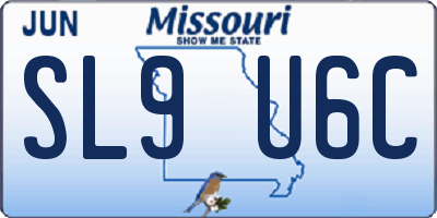 MO license plate SL9U6C