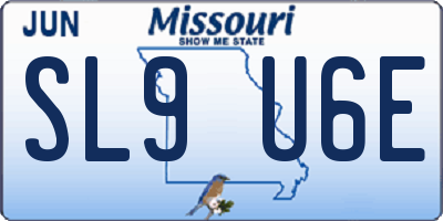 MO license plate SL9U6E