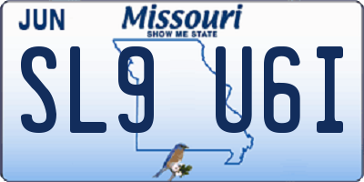 MO license plate SL9U6I