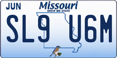 MO license plate SL9U6M