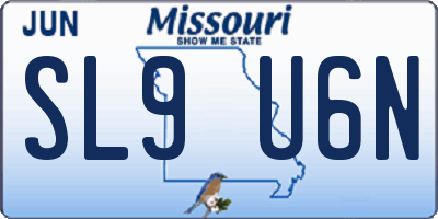 MO license plate SL9U6N