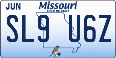 MO license plate SL9U6Z