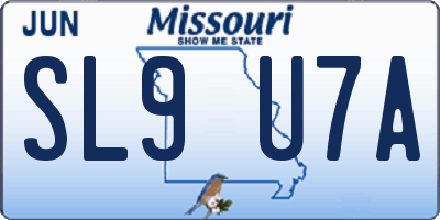 MO license plate SL9U7A