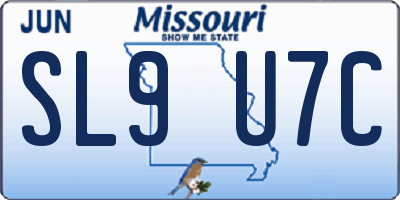 MO license plate SL9U7C