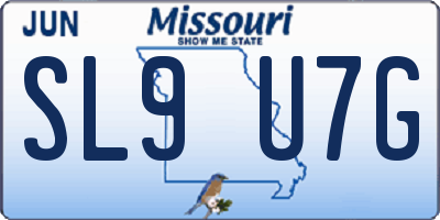 MO license plate SL9U7G