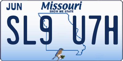 MO license plate SL9U7H