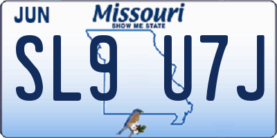MO license plate SL9U7J