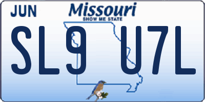 MO license plate SL9U7L