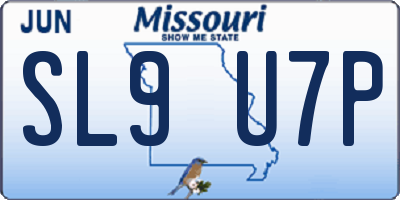 MO license plate SL9U7P