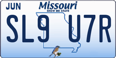 MO license plate SL9U7R