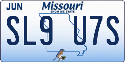 MO license plate SL9U7S