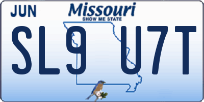 MO license plate SL9U7T