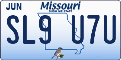 MO license plate SL9U7U