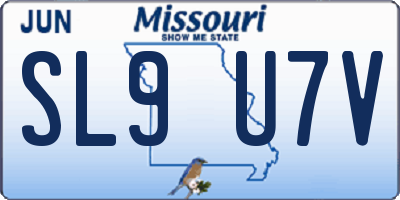 MO license plate SL9U7V