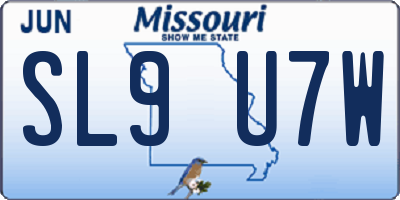 MO license plate SL9U7W