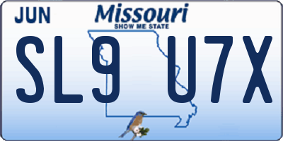 MO license plate SL9U7X
