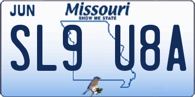 MO license plate SL9U8A