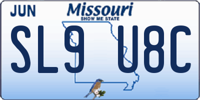 MO license plate SL9U8C