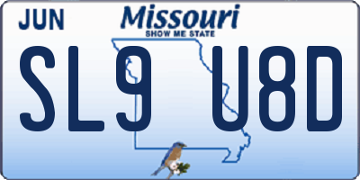 MO license plate SL9U8D