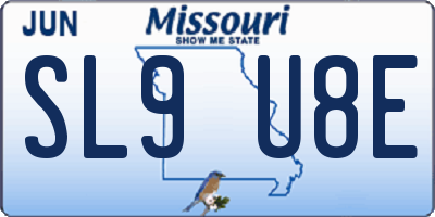 MO license plate SL9U8E