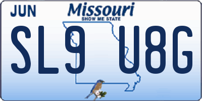 MO license plate SL9U8G