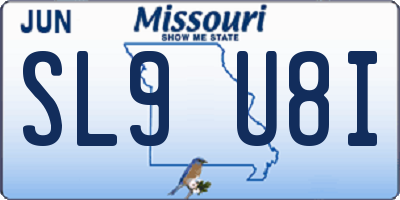 MO license plate SL9U8I