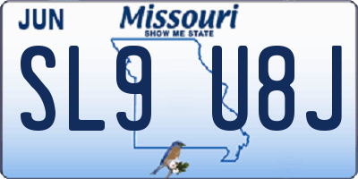 MO license plate SL9U8J