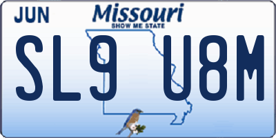 MO license plate SL9U8M