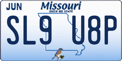 MO license plate SL9U8P