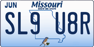 MO license plate SL9U8R