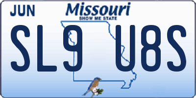 MO license plate SL9U8S